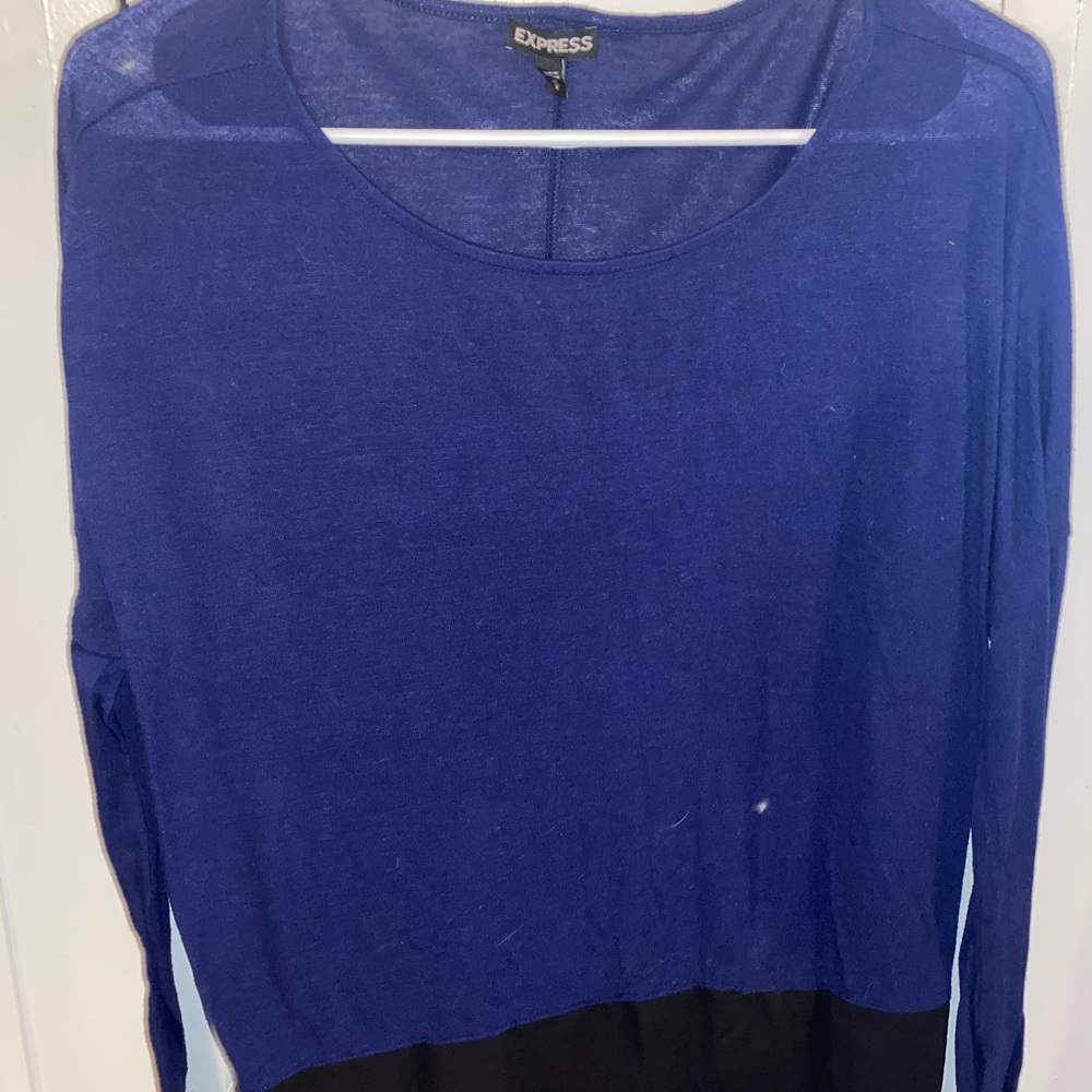 Express Blue and Black Long Sleeve
